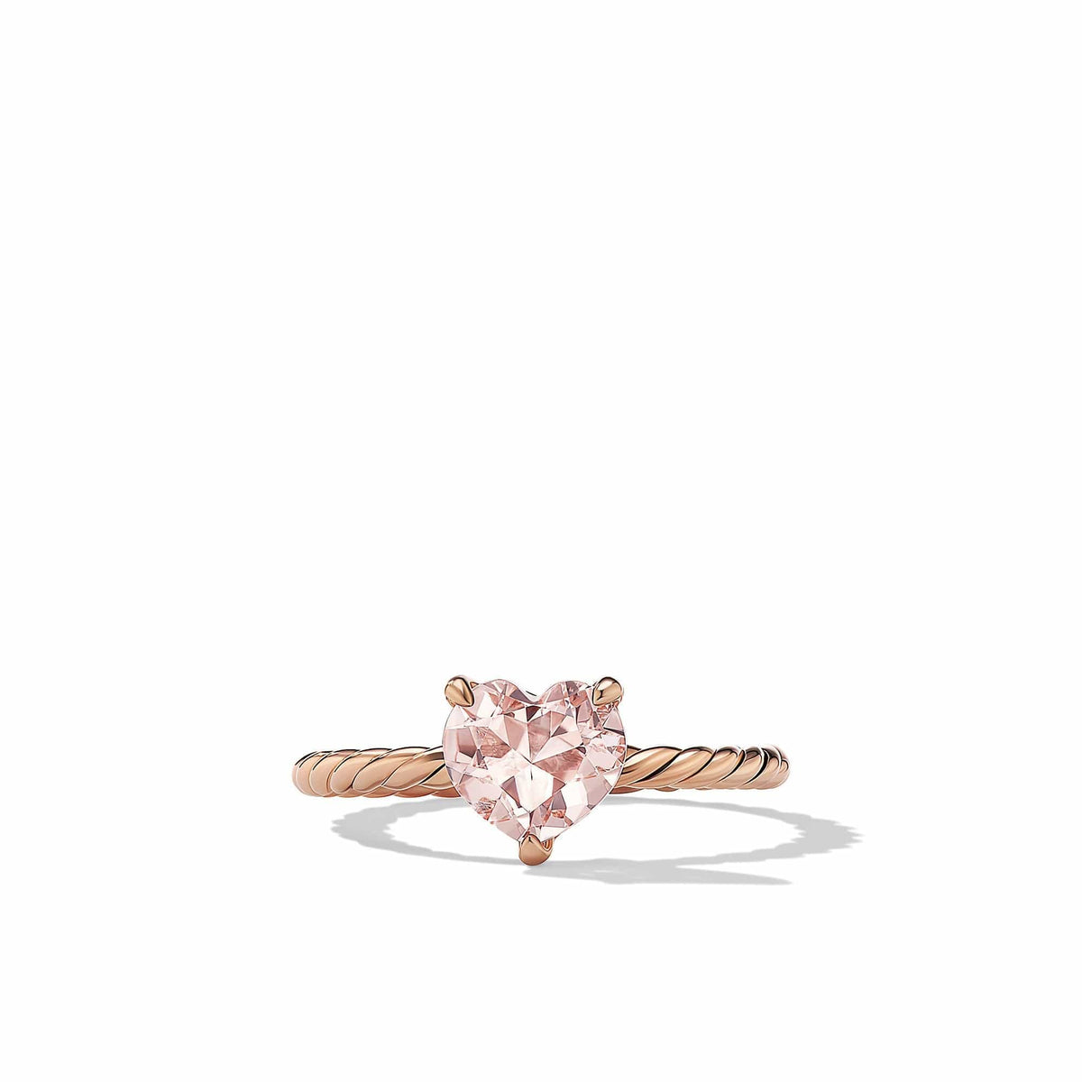 Chatelaine Heart Ring in 18K Rose Gold with Morganite, Rose Gold, Long's Jewelers