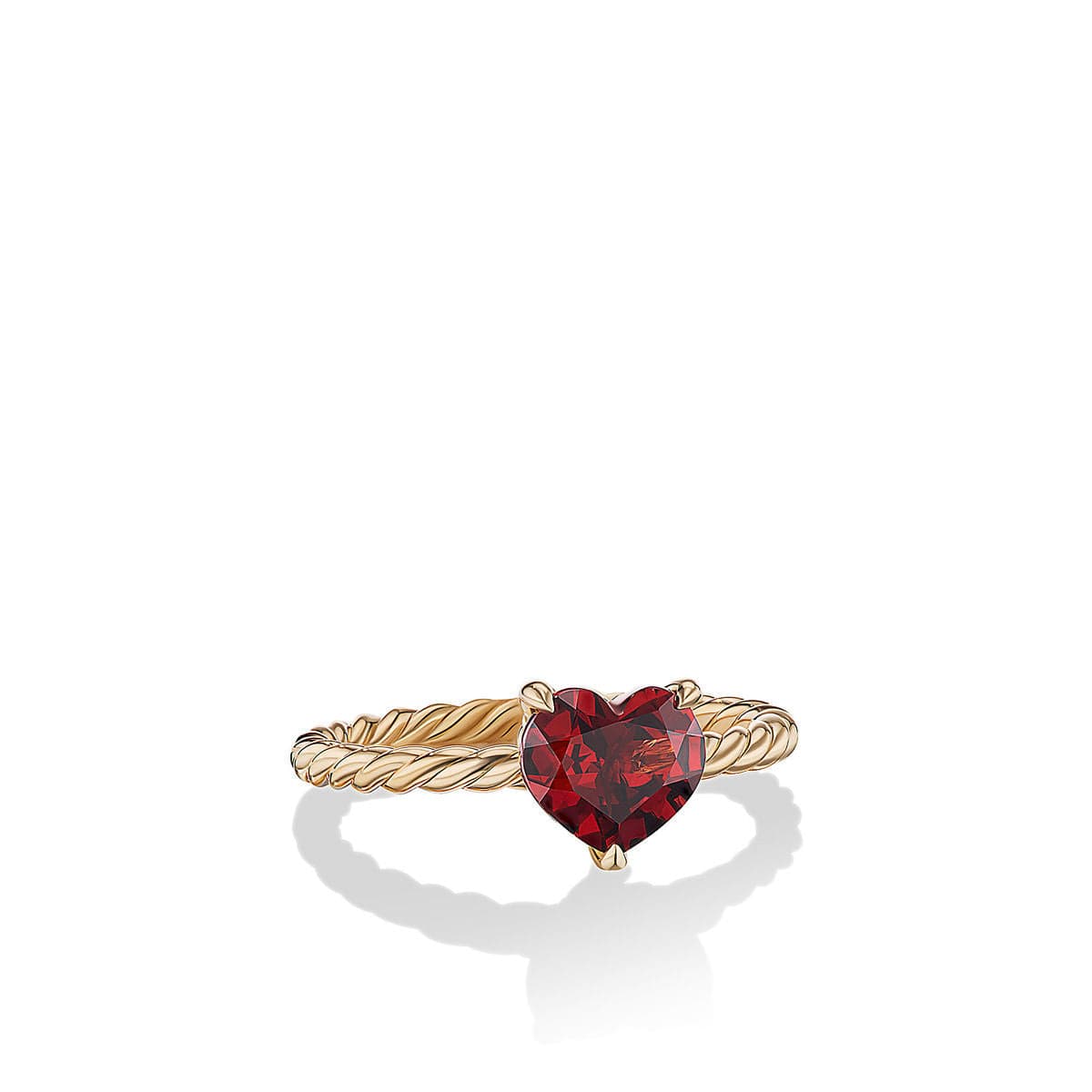 Chatelaine Heart Ring in 18K Yellow Gold with Garnet, Yellow Gold, Long's Jewelers