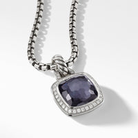 Pendant with Black Orchid and Diamonds