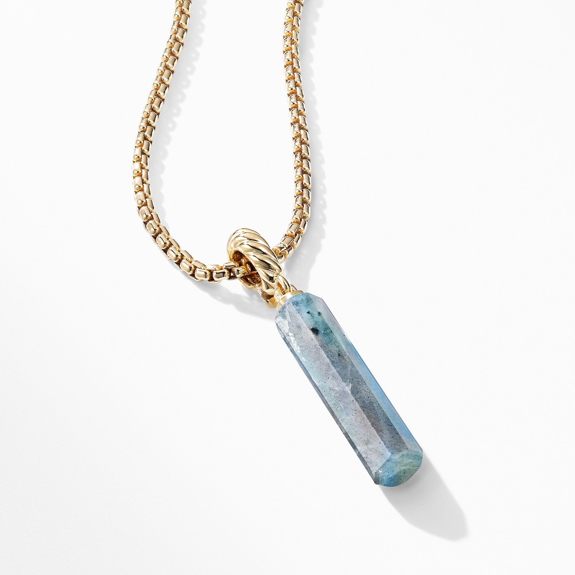 Barrel Charm in Labradorite with 18K Gold