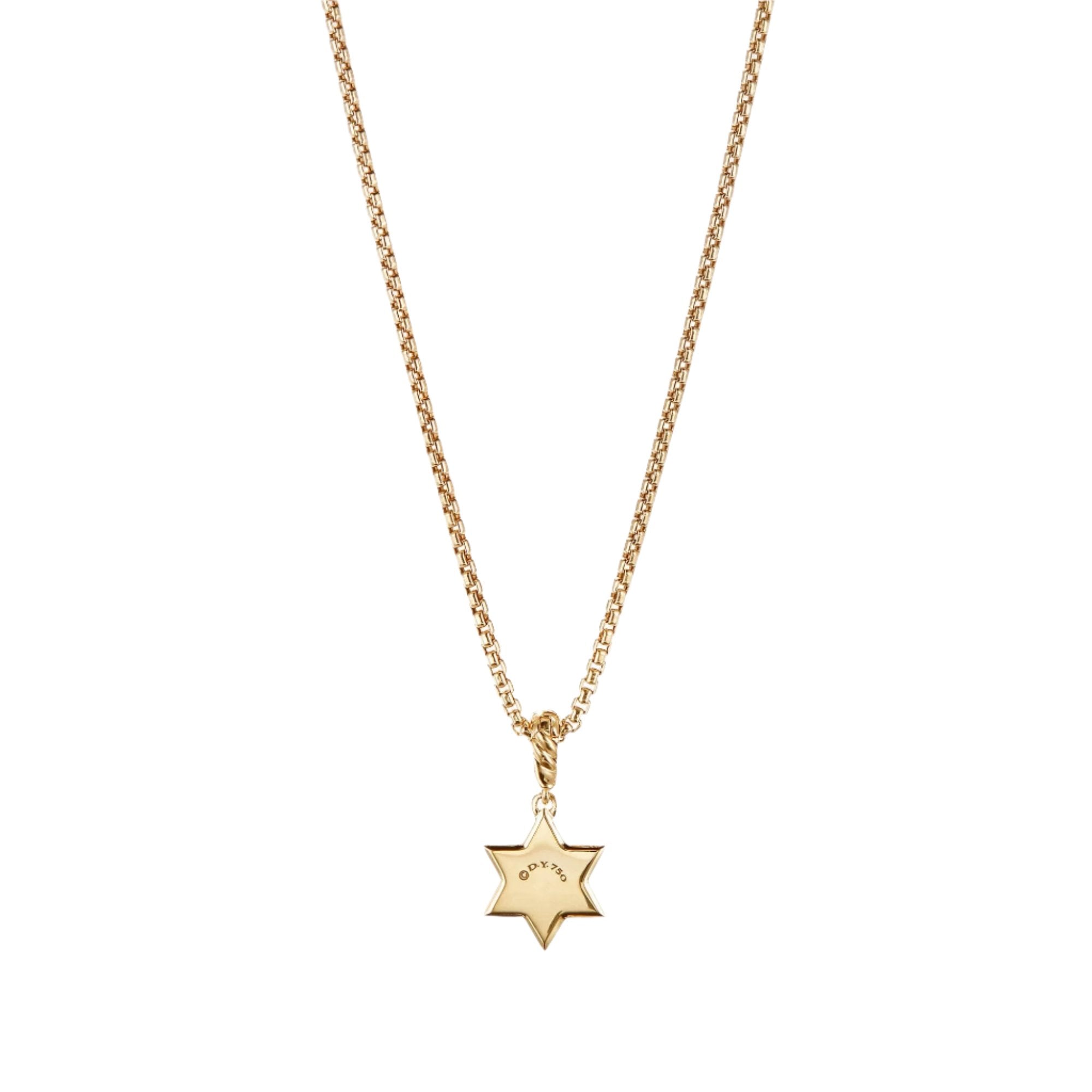 Star of David Pendant in 18K Yellow Gold with Diamonds