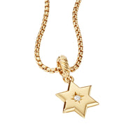 Star of David Pendant in 18K Yellow Gold with Diamonds