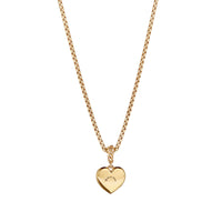 Compass Heart Amulet 18K Yellow Gold with Center Diamond, 11.3mm