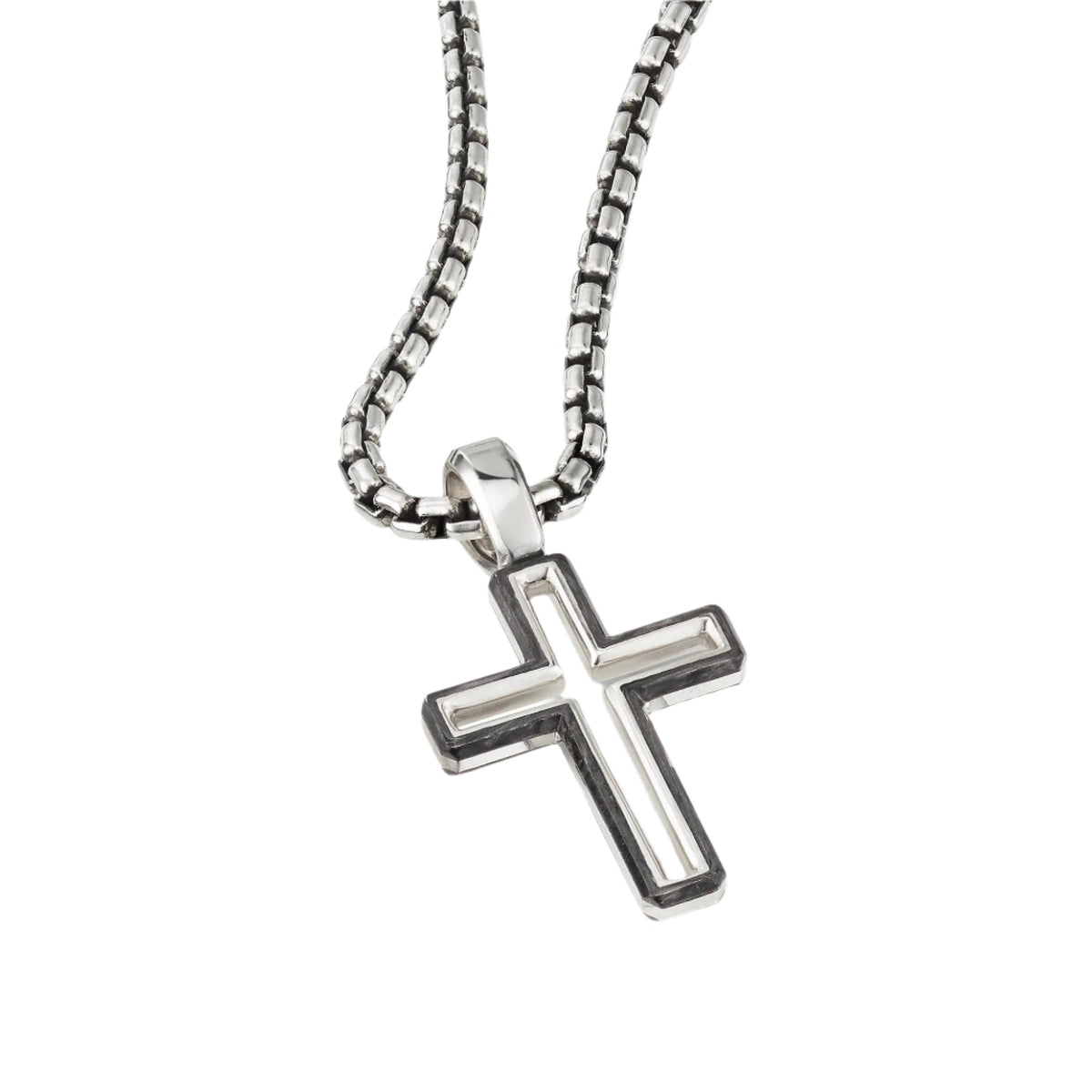 Forged Carbon Cross Pendant
