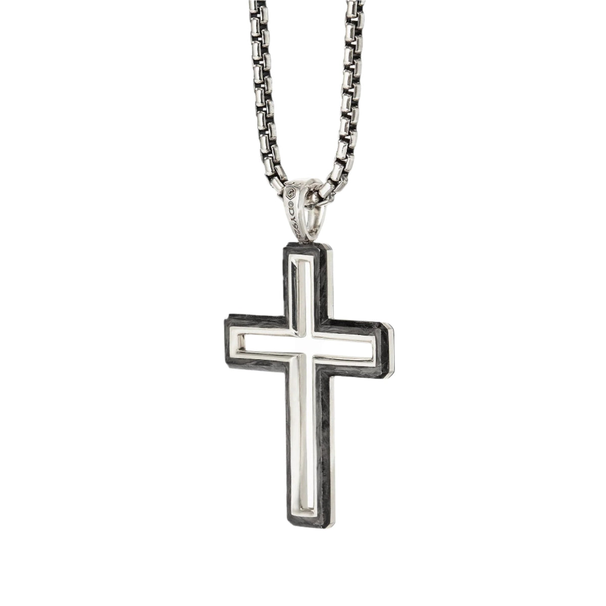Forged Carbon Cross Pendant