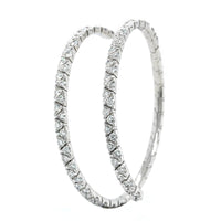 18K White Gold 2 Row Wrap Diamond Bracelet