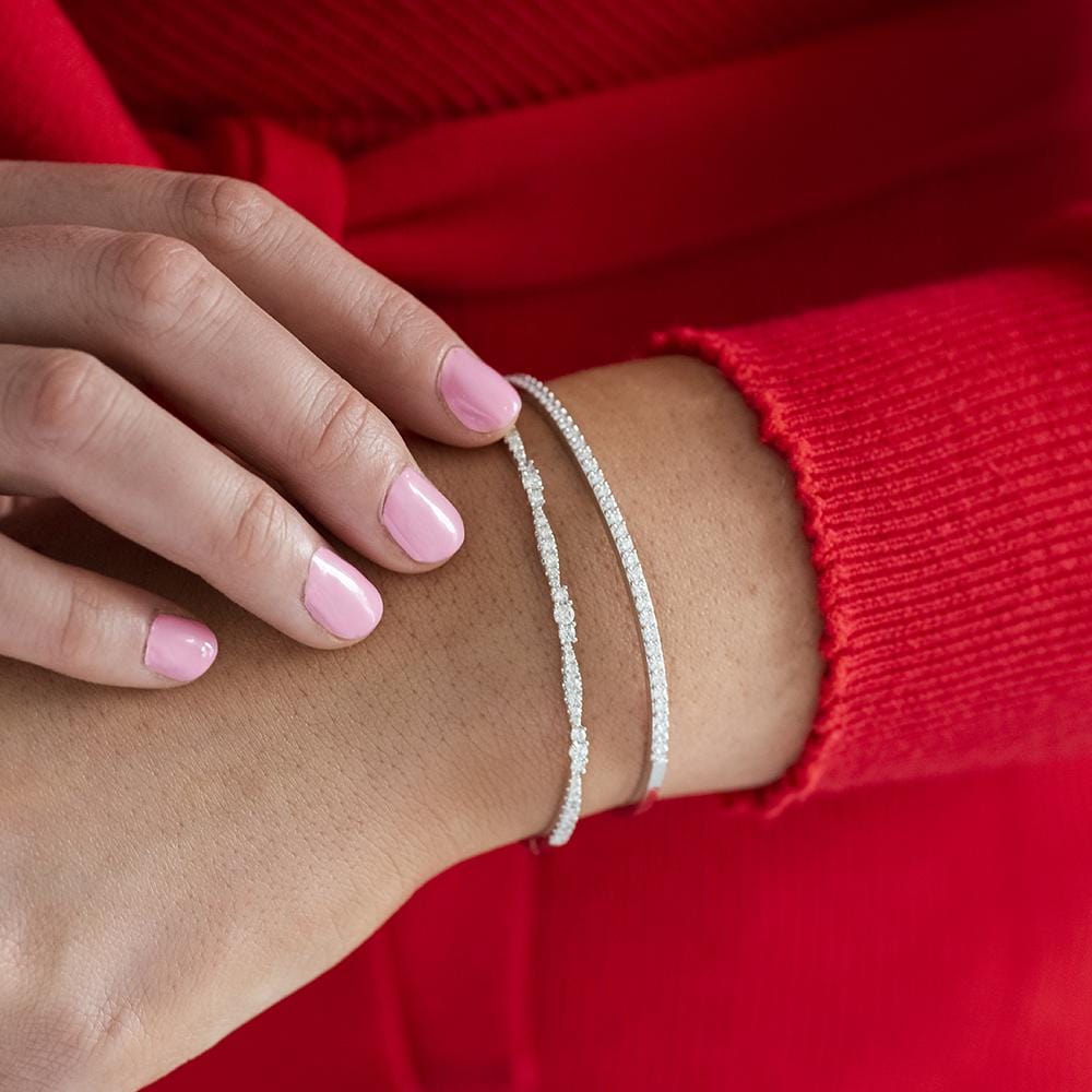18K White Gold Diamond Bangle