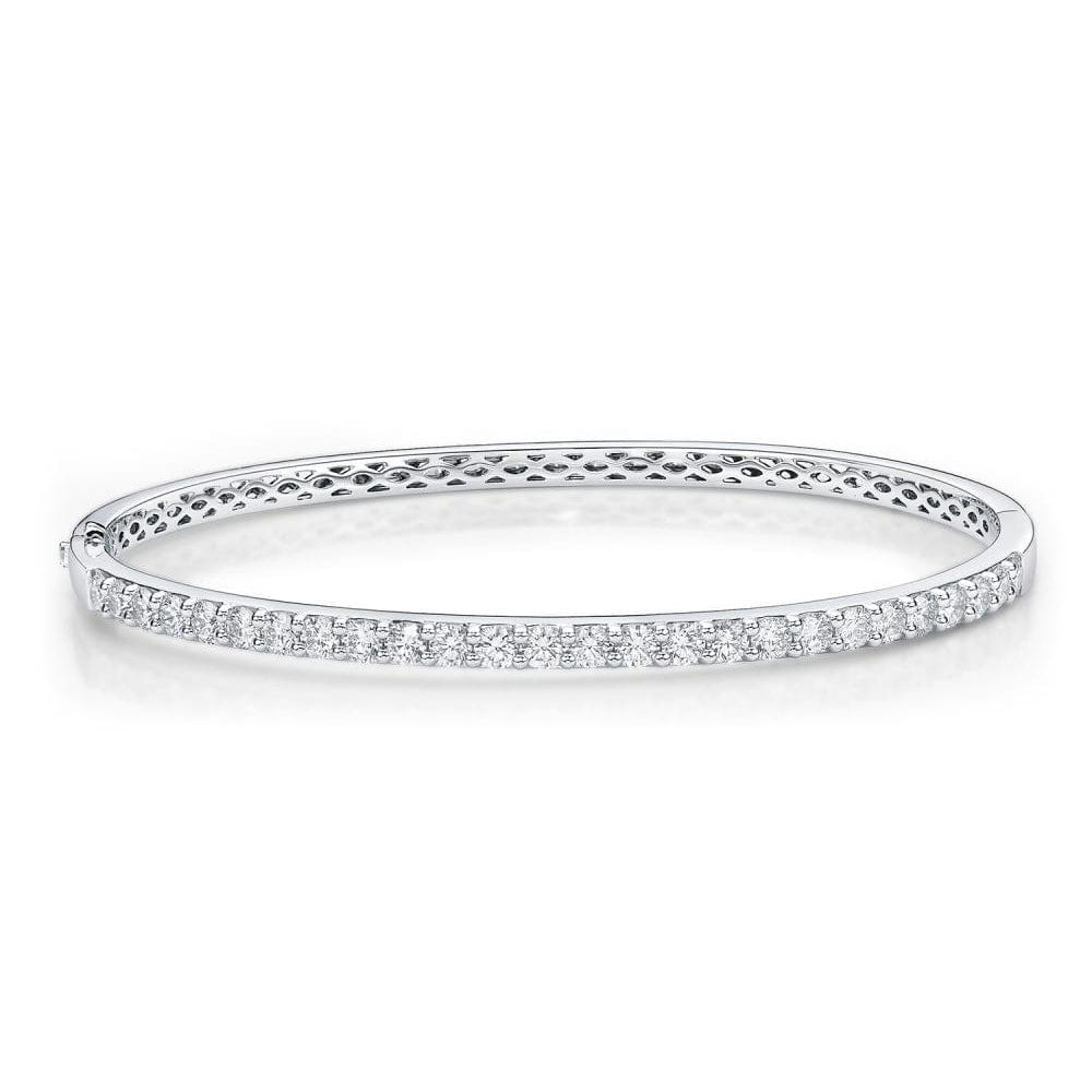 18K White Gold Diamond Bangle