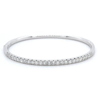 14K White Gold Diamond Bangle