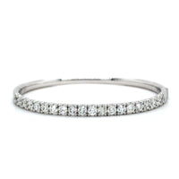 14K White Gold Prong Set Diamond Bangle Bracelet