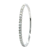 14K White Gold Prong Set Diamond Bangle Bracelet