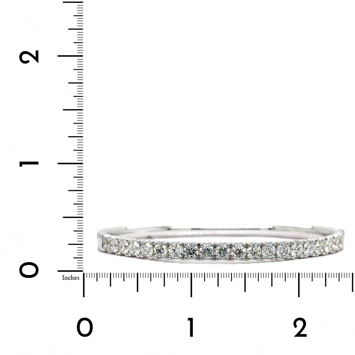 14K White Gold Prong Set Diamond Bangle Bracelet