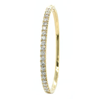 14K Yellow Gold Prong Set Diamond Bangle