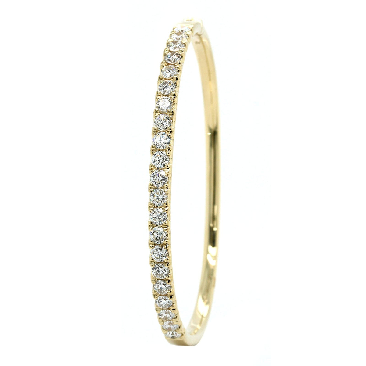 14K Yellow Gold Prong Set Diamond Bangle