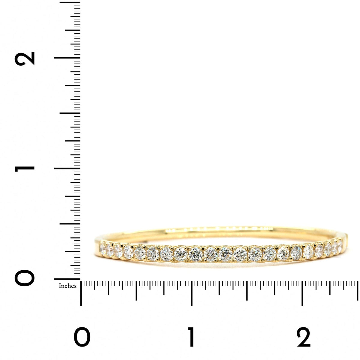 14K Yellow Gold Prong Set Diamond Bangle
