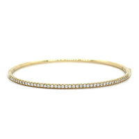 14K Yellow Gold Prong Set Diamond Bangle