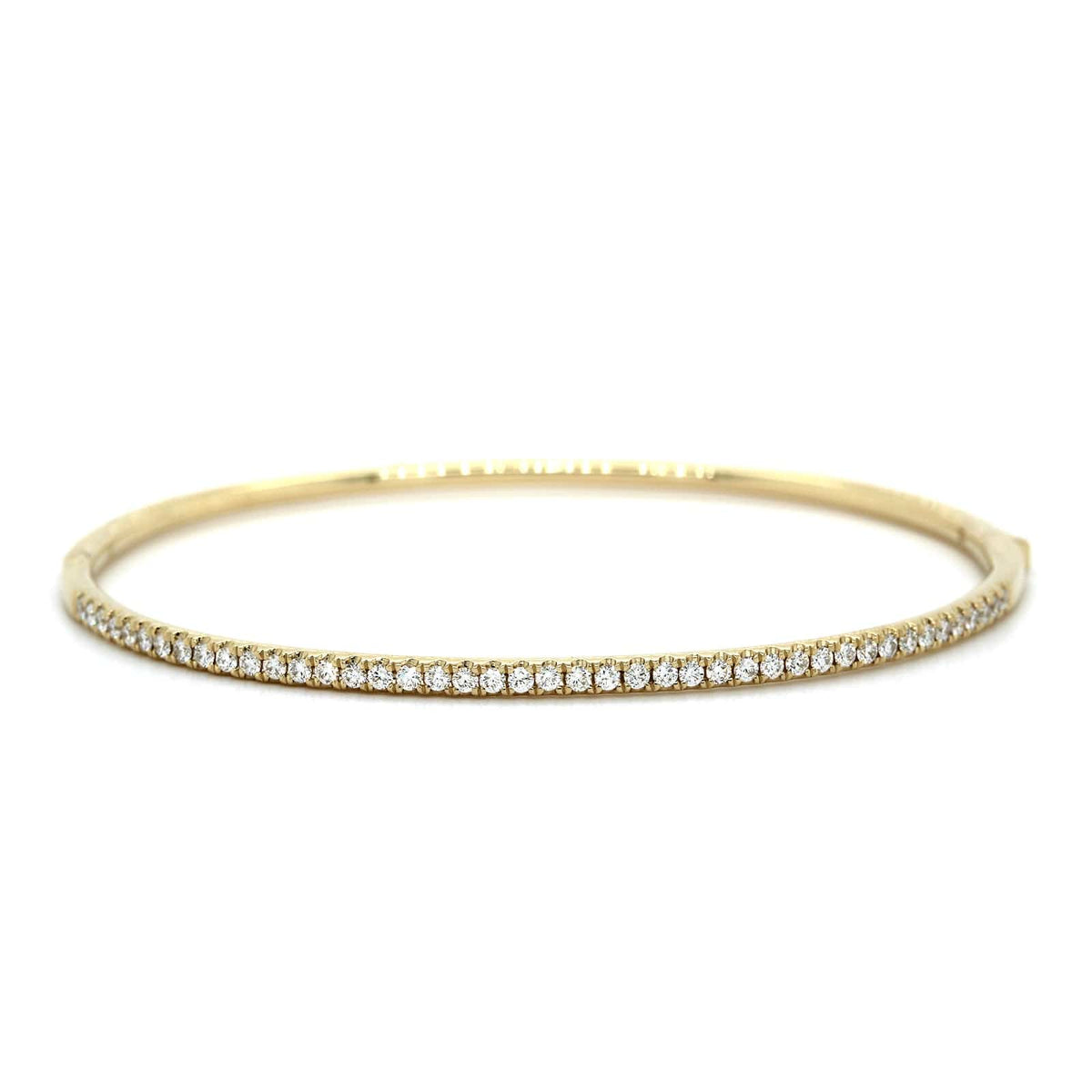 14K Yellow Gold Prong Set Diamond Bangle