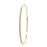 14K Yellow Gold Prong Set Diamond Bangle