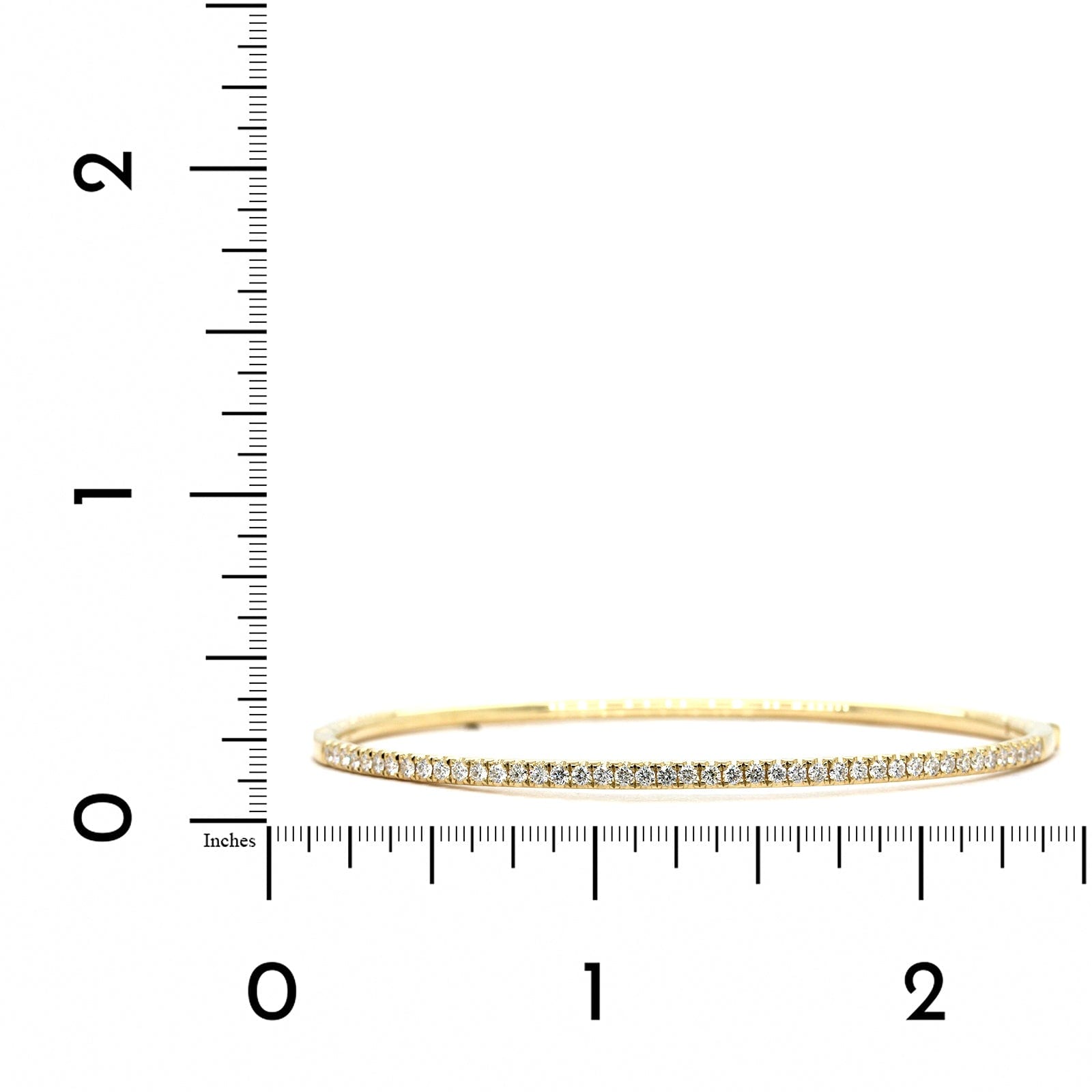 14K Yellow Gold Prong Set Diamond Bangle