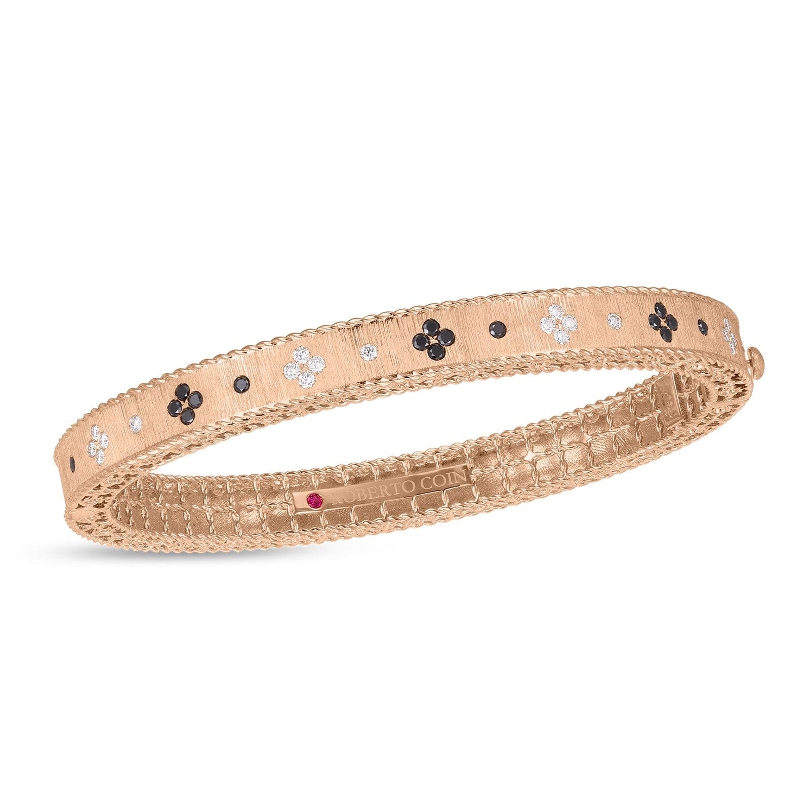 Roberto Coin 18K Rose Gold Black Diamond Bangle