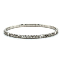 14K White Gold Flexible 2 Row Diamond Bangle Bracelet, 14k white gold, Long's Jewelers