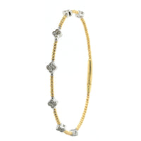 14K Yellow Gold Station Pave Diamond Bangle Bracelet, 14k yellow gold, Long's Jewelers