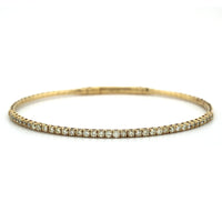 14K Yellow Gold Flexible Diamond Bangle Bracelet, 14k yellow gold, Long's Jewelers