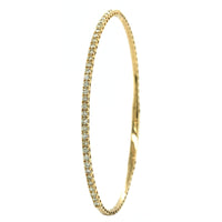 14K Yellow Gold Flexible Diamond Bangle Bracelet, 14k yellow gold, Long's Jewelers