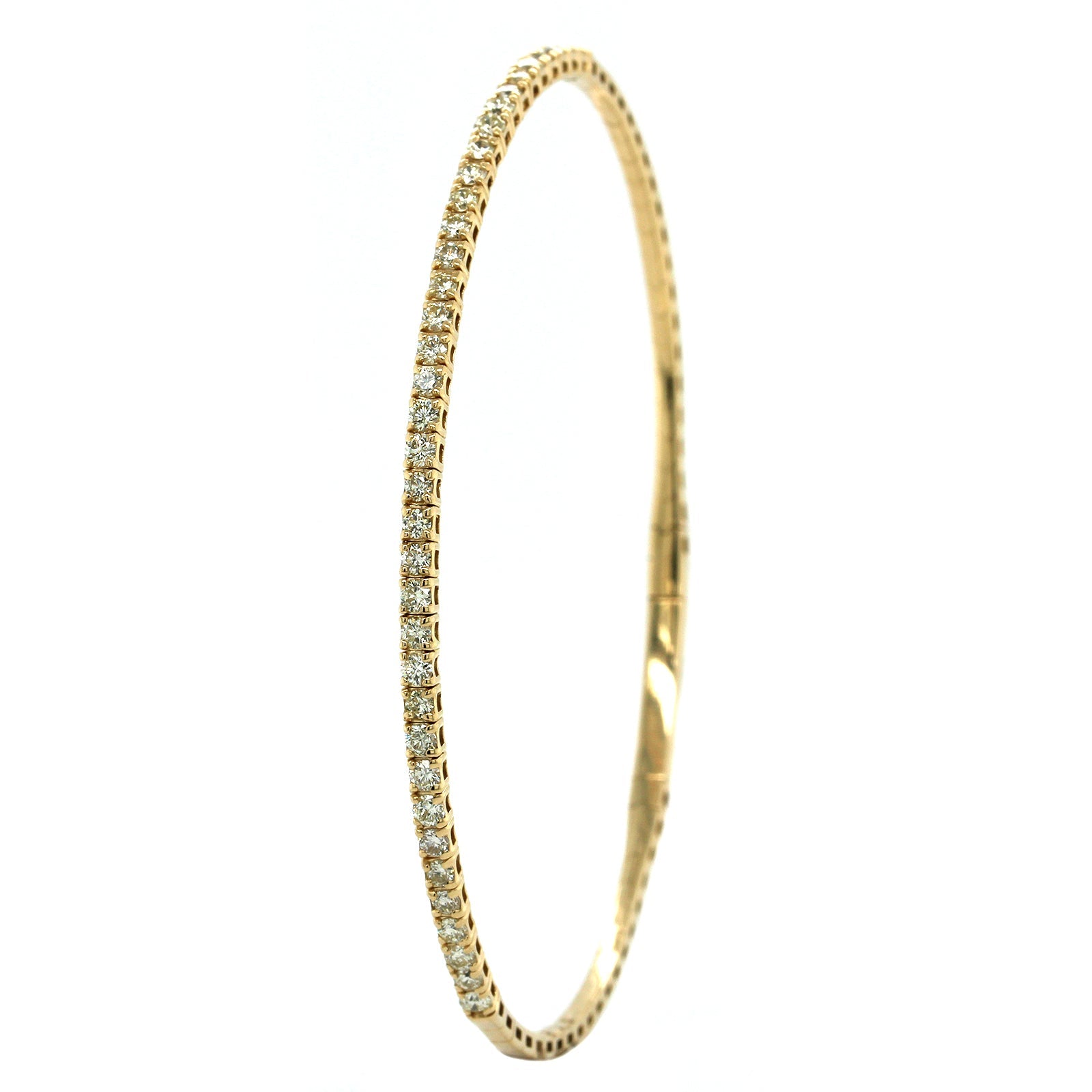 14K Yellow Gold Flexible Diamond Bangle Bracelet, 14k yellow gold, Long's Jewelers