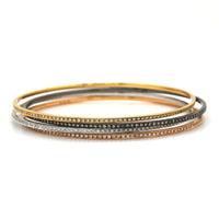 18K White, Yellow, Rose and Blacken Gold 4 Diamond Bangle Bracelet, Long's Jewelers