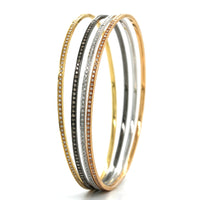 18K White, Yellow, Rose and Blacken Gold 4 Diamond Bangle Bracelet, Long's Jewelers