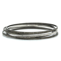 18K White and Blacken Gold 5 Diamond Bangle Bracelet, Long's Jewelers
