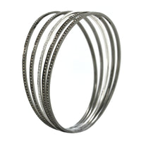 18K White and Blacken Gold 5 Diamond Bangle Bracelet, Long's Jewelers