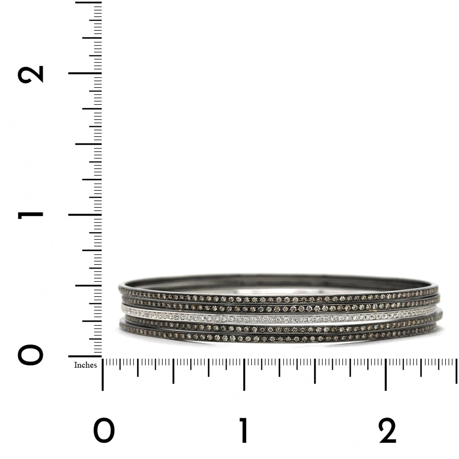 18K White and Blacken Gold 5 Diamond Bangle Bracelet, Long's Jewelers