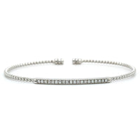 18K White Gold Diamond Flex Cuff Bracelet, 18k white gold, Long's Jewelers