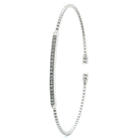 18K White Gold Diamond Flex Cuff Bracelet, 18k white gold, Long's Jewelers