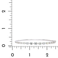 14K White Gold Graduated Diamond Station Bangle