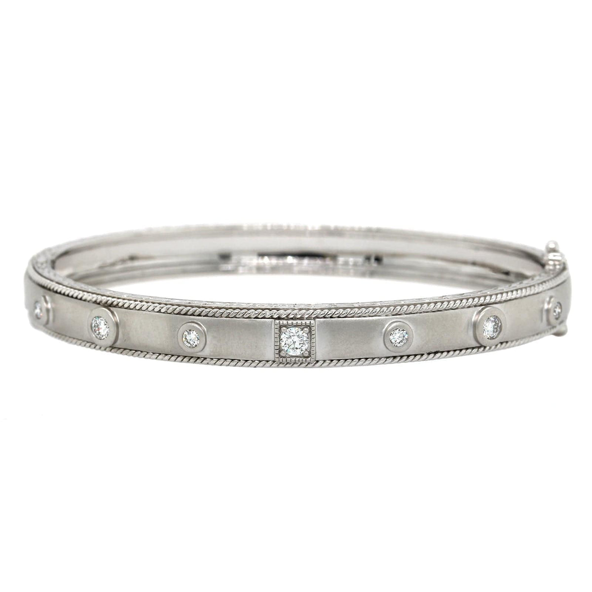 Penny Preville 18K White Gold Diamond Stacking Bangle