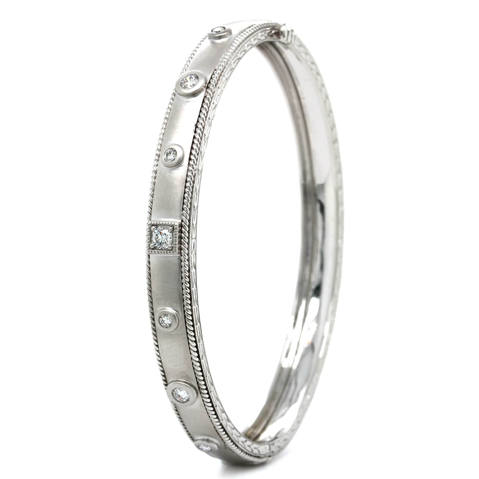 Penny Preville 18K White Gold Diamond Stacking Bangle