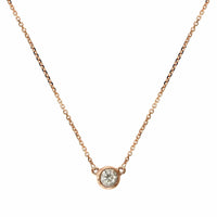 18K Rose Gold Diamond Bezel Necklace