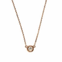18K Rose Gold Diamond Bezel Necklace