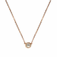 14K Rose Gold Diamond Bezel Necklace