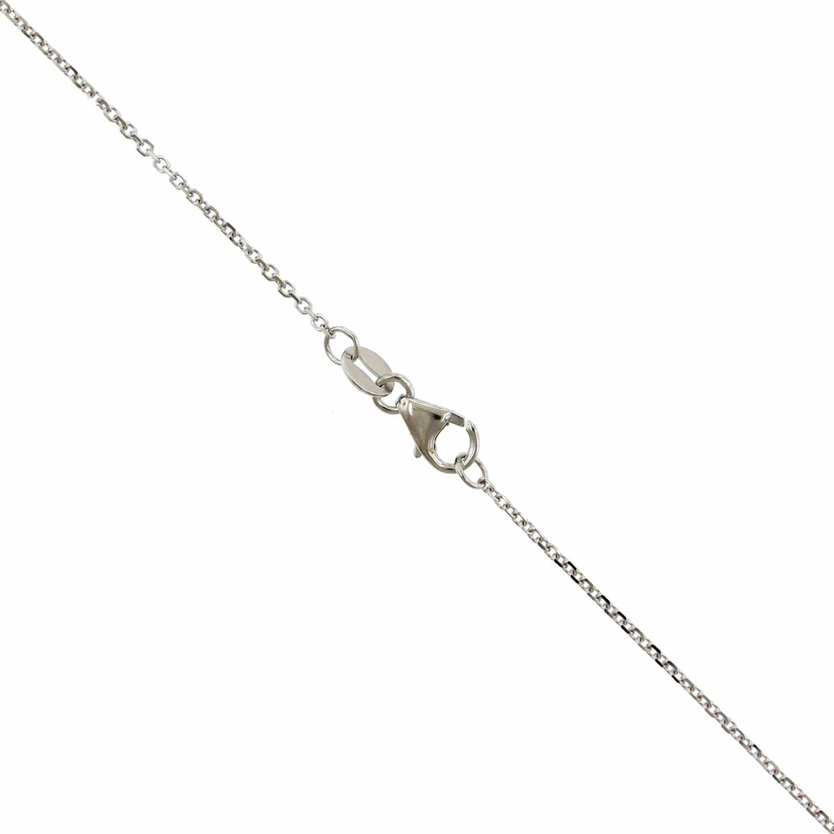 14K White Gold Diamond Bezel Necklace