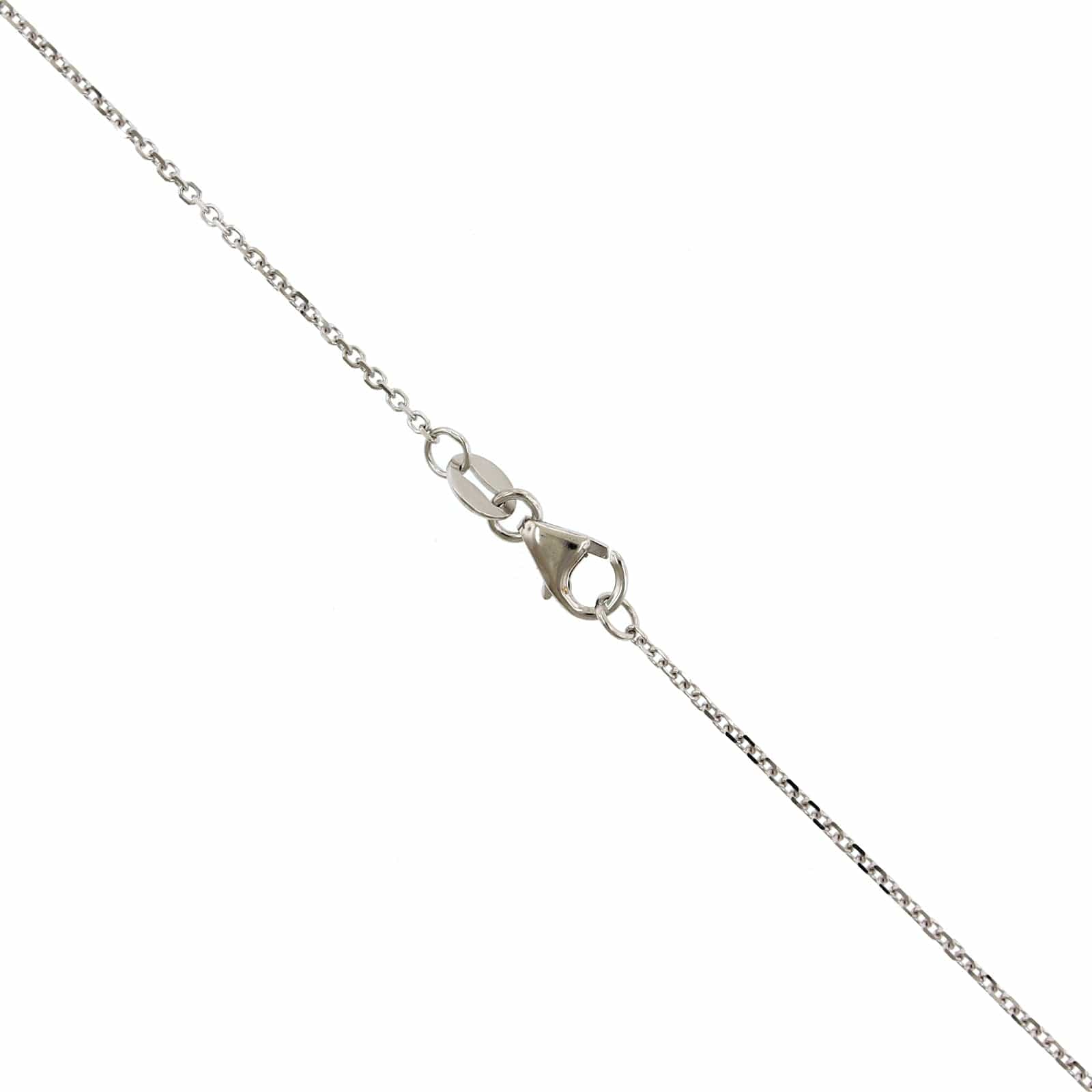 14K White Gold Diamond Bezel Necklace