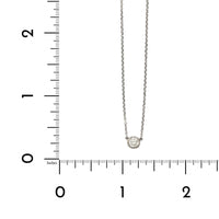 14K White Gold Diamond Bezel Necklace
