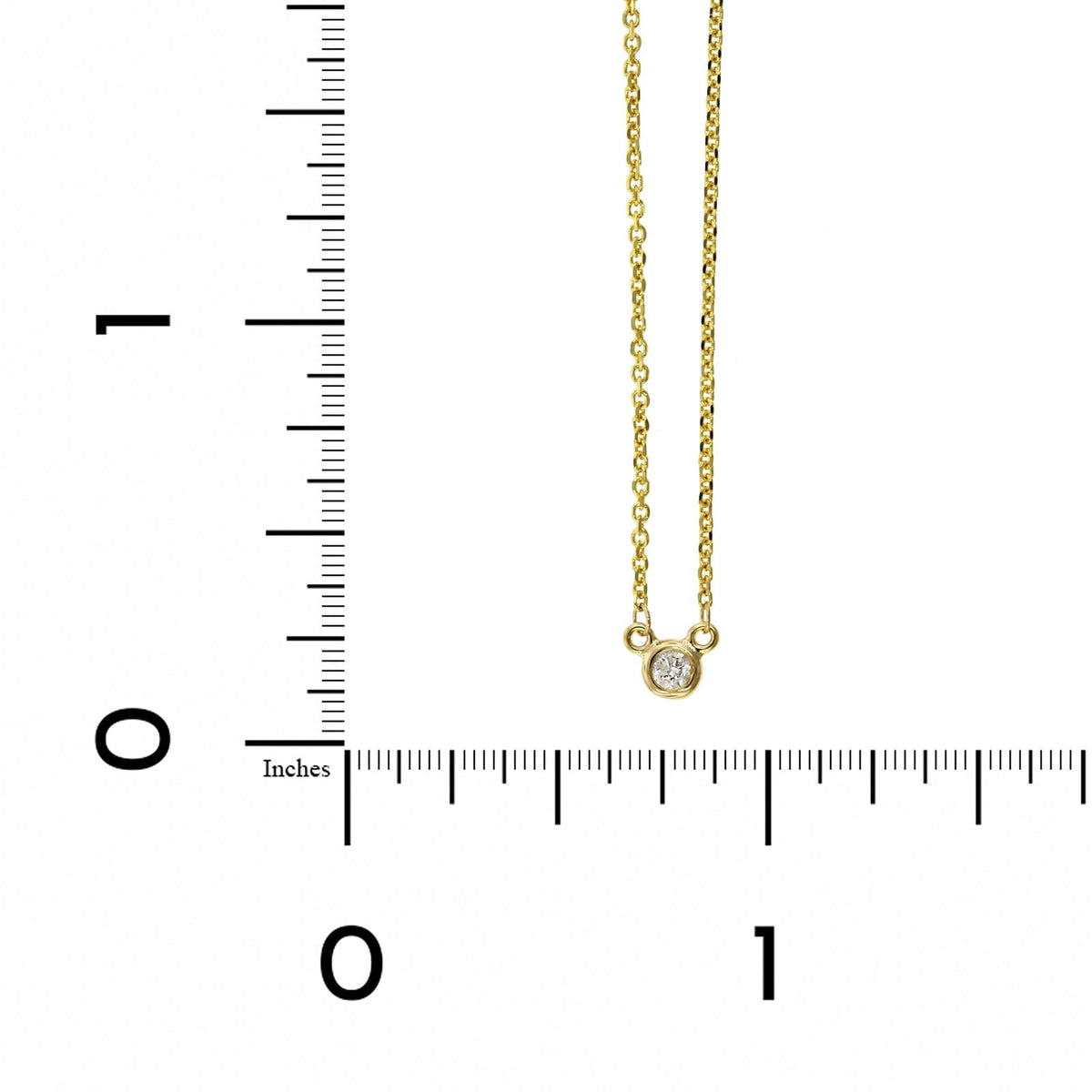 14K Yellow Gold Diamond Bezel Necklace