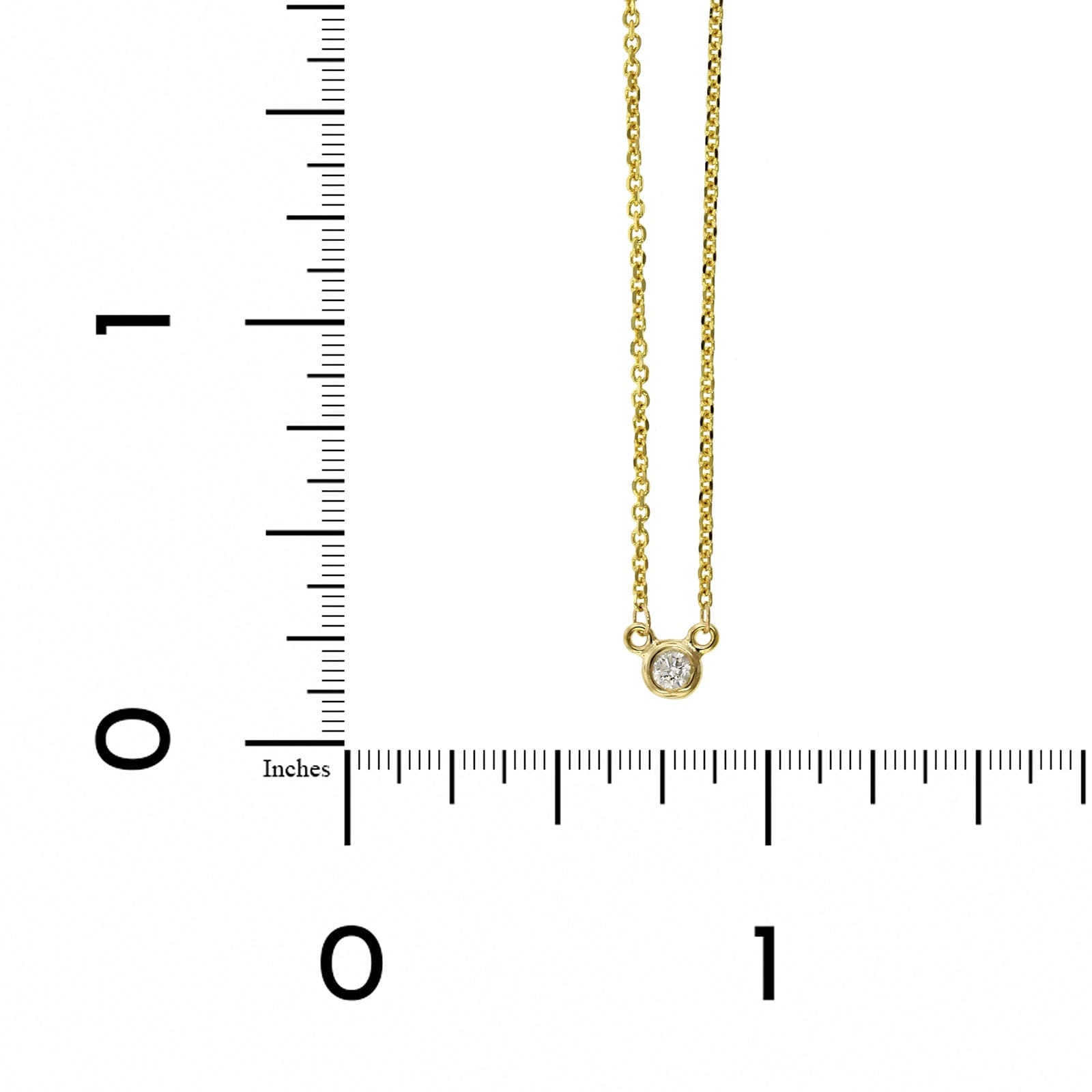 14K Yellow Gold Diamond Bezel Necklace
