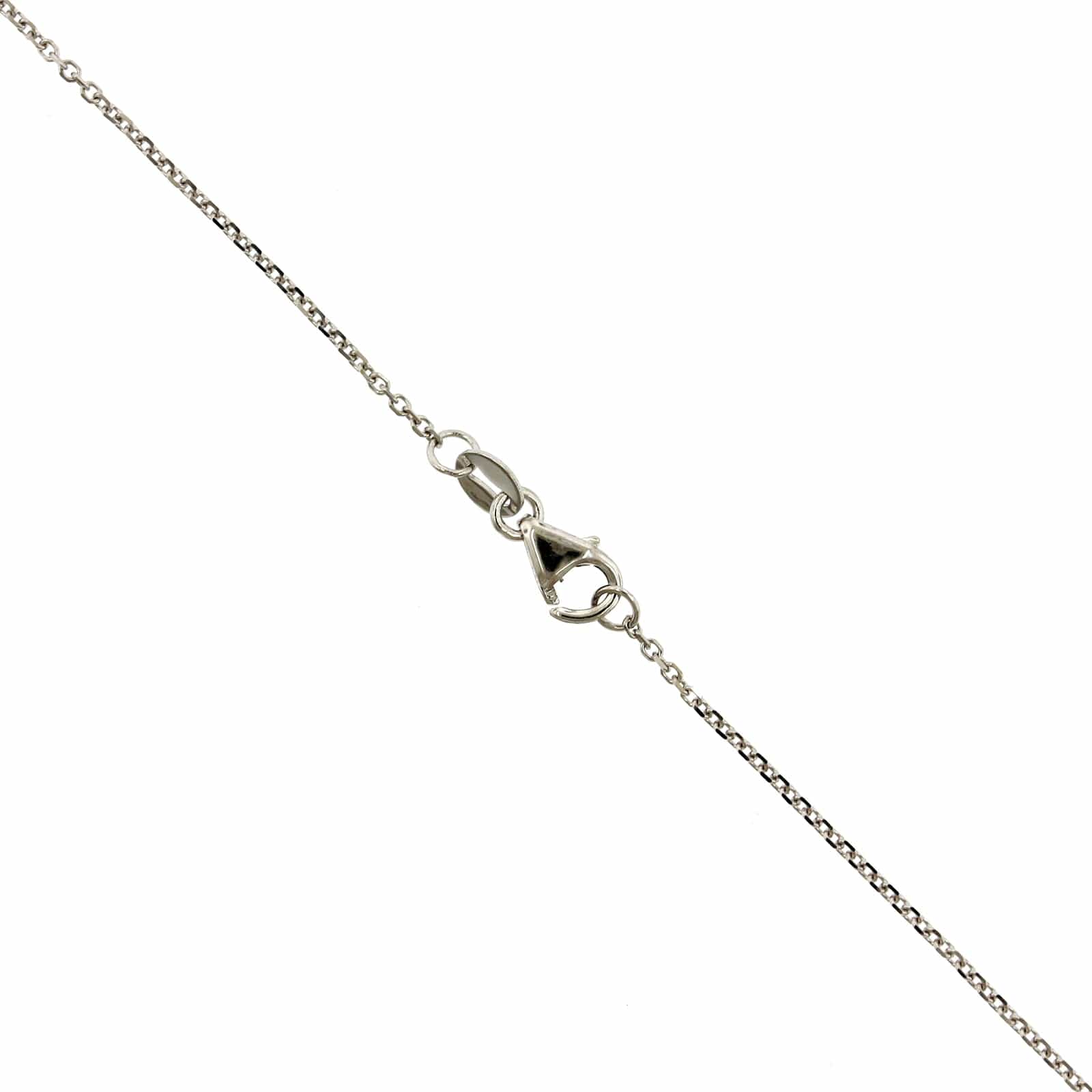 14K White Gold Diamond Bezel Necklace