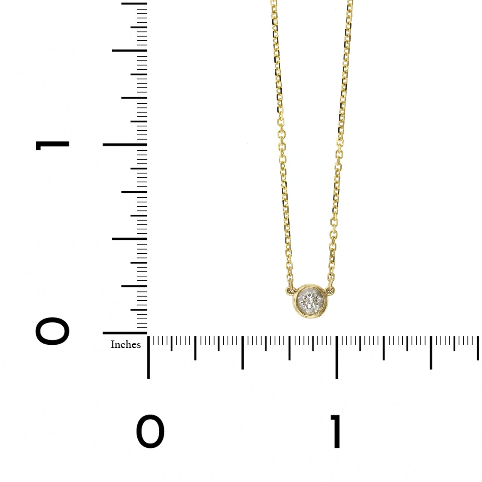 14K Yellow Gold Diamond Bezel Necklace
