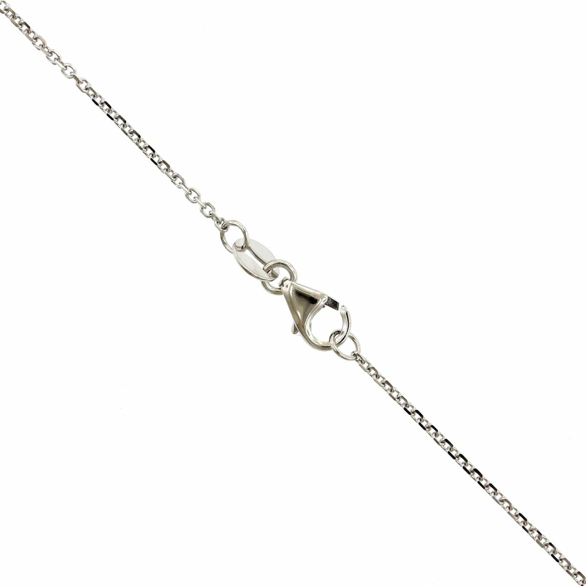 14K White Gold Diamond Bezel Necklace